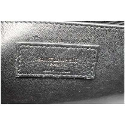 YVES SAINT LAURENT Envelope Mix Matelassé Chain Medium Leather Crossbody Bag Black