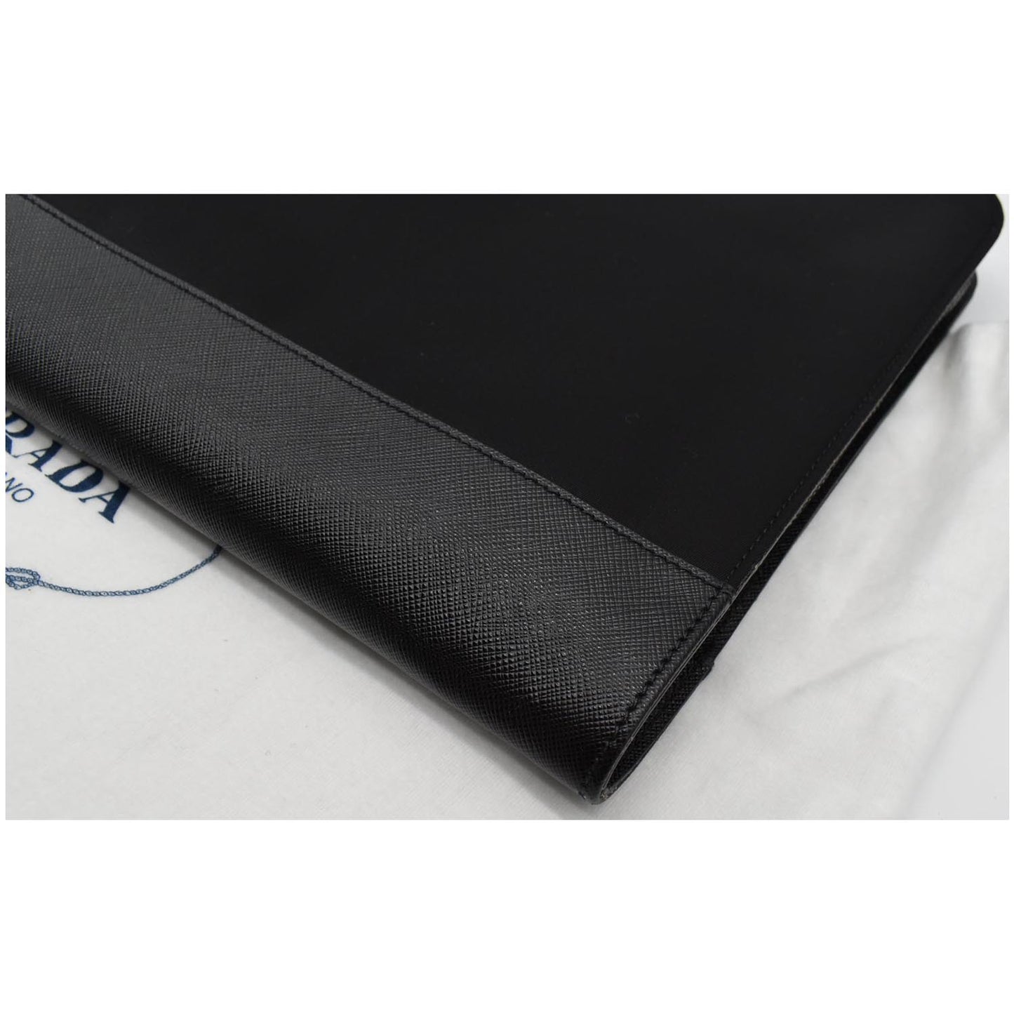 PRADA Document Nylon Leather Pouch Black
