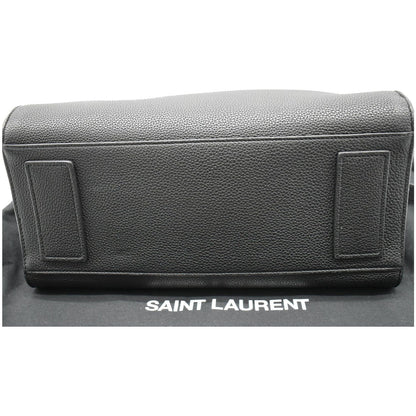 YVES SAINT LAURENT Sac de Jour Small Grained Leather Shoulder Bag Black