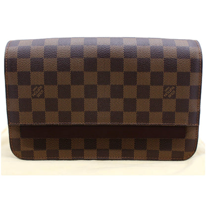 LOUIS VUITTON Saint Louis Damier Ebene Pochette Clutch Bag Brown