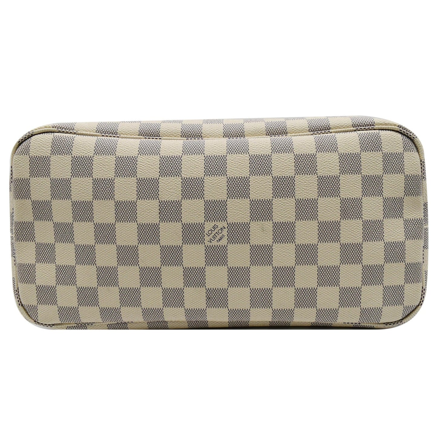 LOUIS VUITTON Neverfull MM Damier Azur Tote Shoulder Bag White