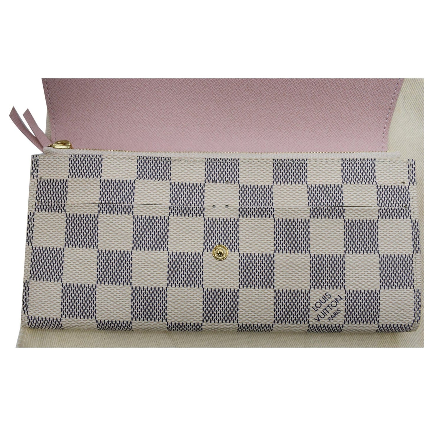 LOUIS VUITTON Emilie Damier Azur Wallet White