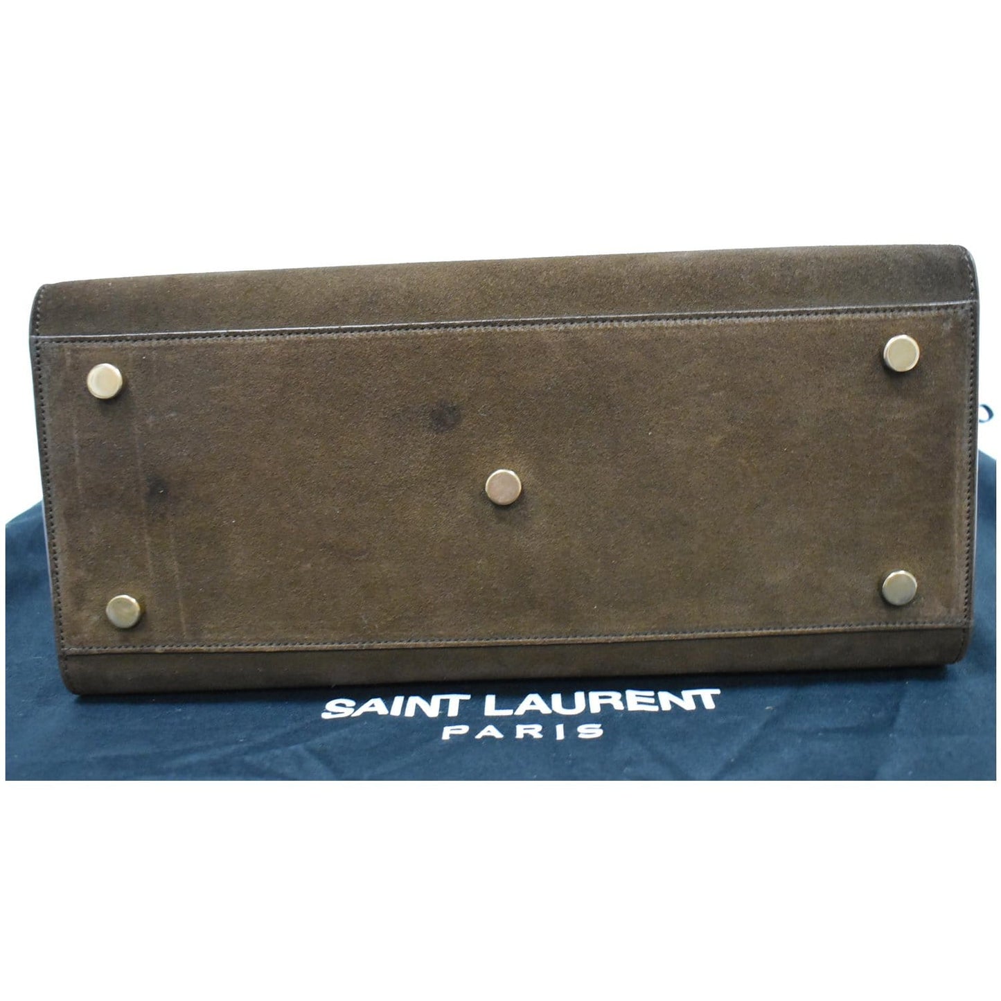 YVES SAINT LAURENT Sac de Jour Suede Leather Tote Shoulder Bag Brown