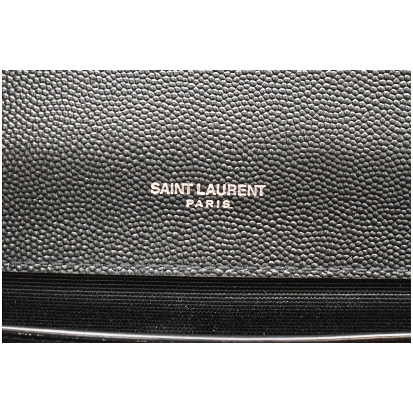 YVES SAINT LAURENT Envelope Medium Chain Leather Shoulder Bag Black