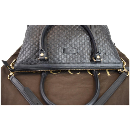 GUCCI Micro Guccissima Leather 2Way Shoulder Bag Black 449655