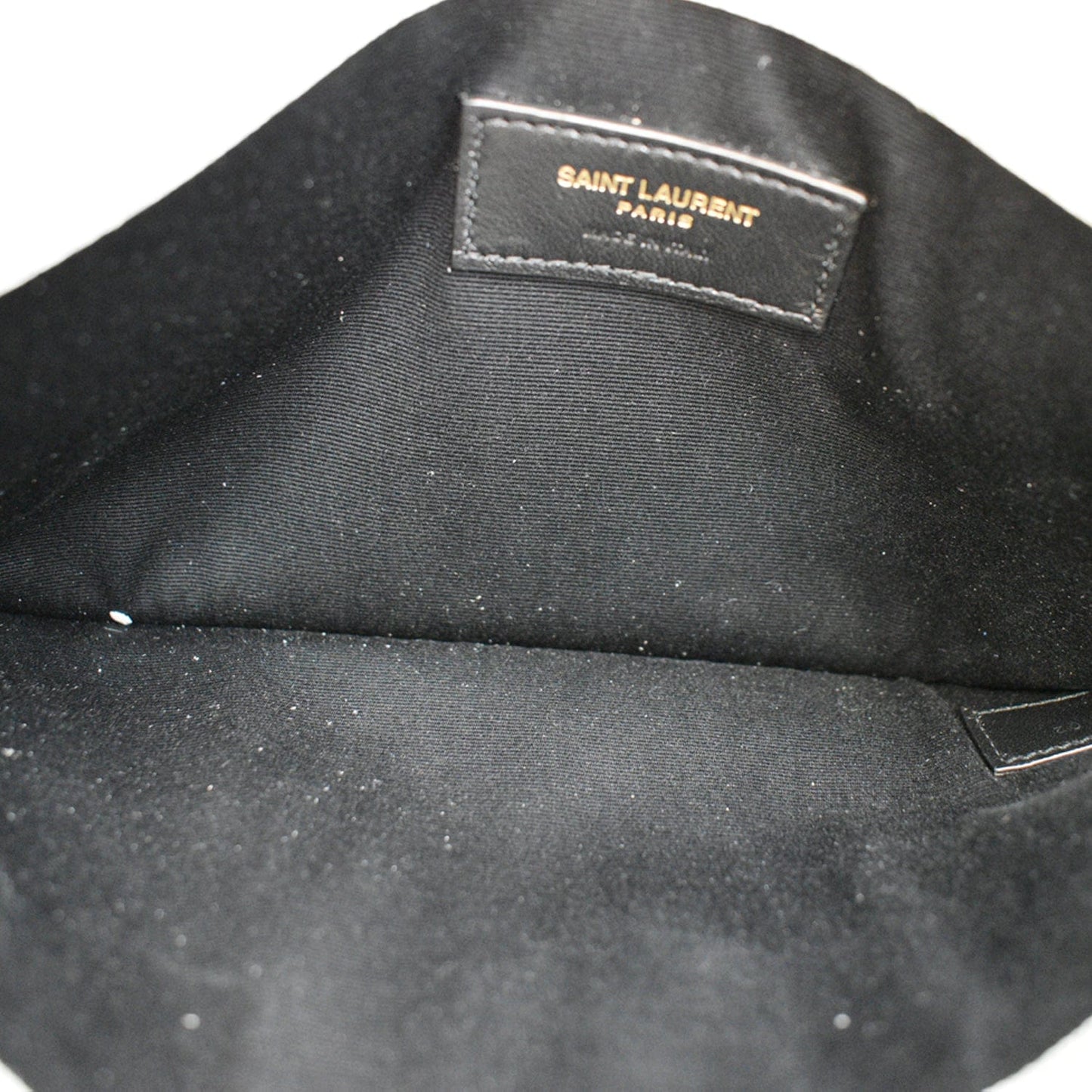 YVES SAINT LAURENT Uptown Envelope Grain De Poudre Leather Clutch White