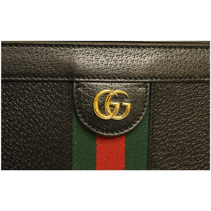 GUCCI Ophidia GG Medium Leather Shoulder Bag Black 503876
