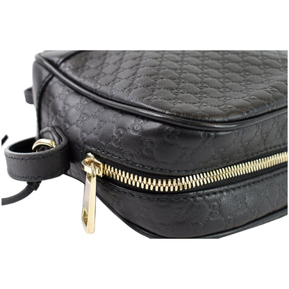 GUCCI Bree Micro GG Guccissima Leather Crossbody Bag Black 449413