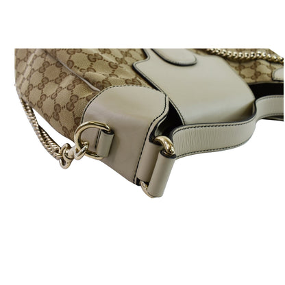 GUCCI Emily Medium GG Canvas Hobo Shoulder Bag Beige 322226