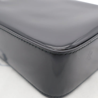 PRADA Small Brushed Leather Tote Shoulder Bag Black