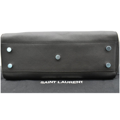 YVES SAINT LAURENT Cabas Rive Gauche Leather Tote Bag Black