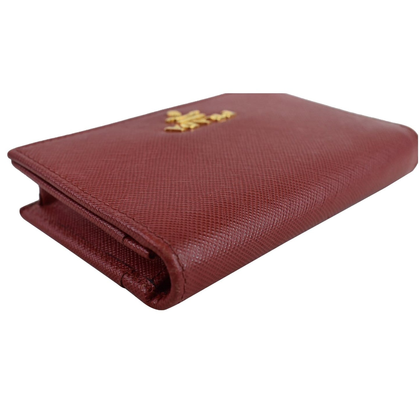 PRADA Saffiano Leather Bi-Fold Wallet Card Case Coin Purse Red - Final Sale