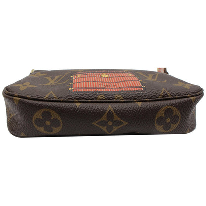LOUIS VUITTON Inventeur Trunks & Locks Mini Accessories Monogram Canvas Pochette Brown