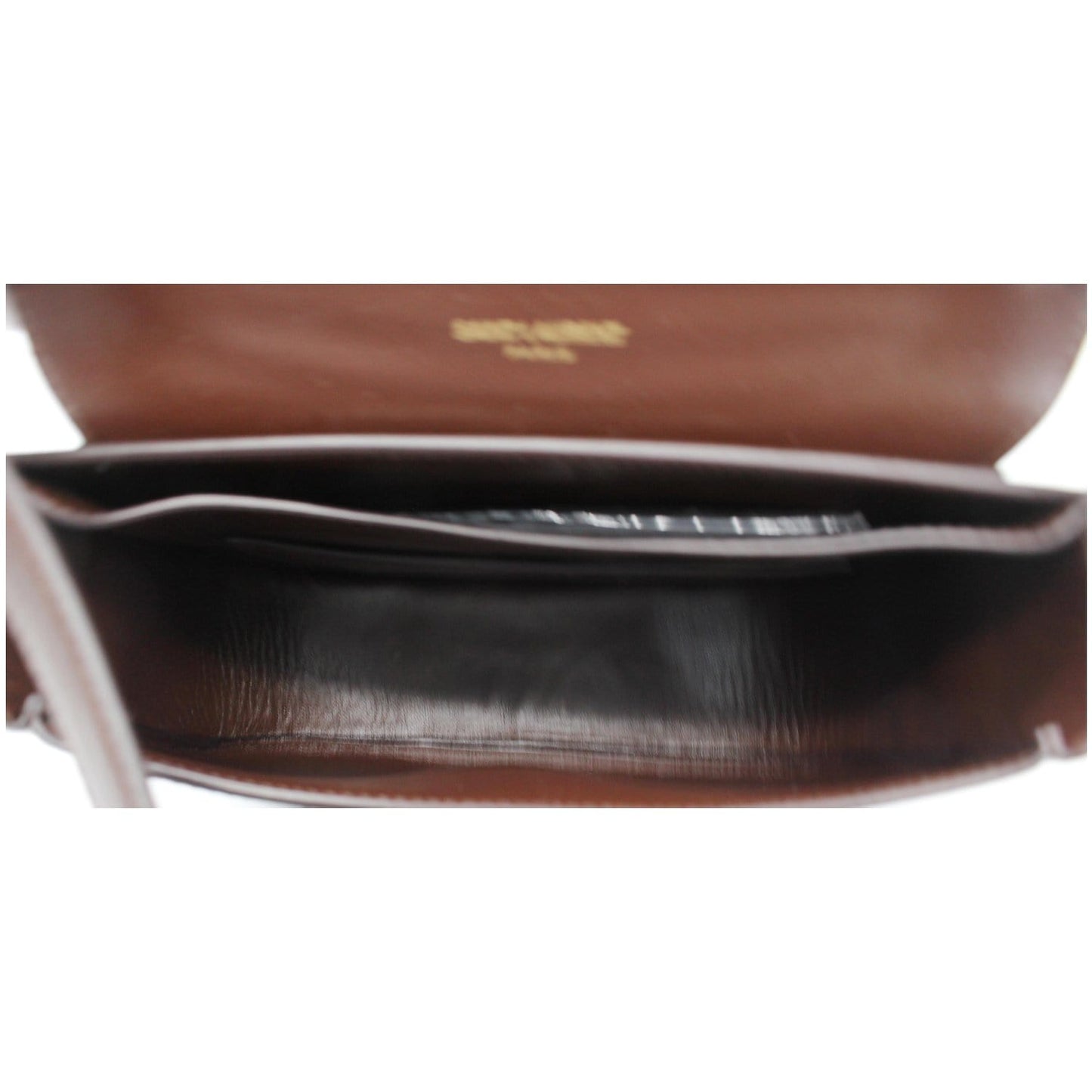 YVES SAINT LAURENT Kaia Small Snakeskin Embossed Leather Crossbody Bag Brown - Final Sale