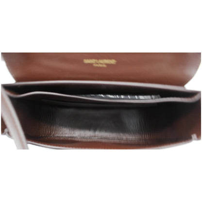 YVES SAINT LAURENT Kaia Small Snakeskin Embossed Leather Crossbody Bag Brown - Final Sale