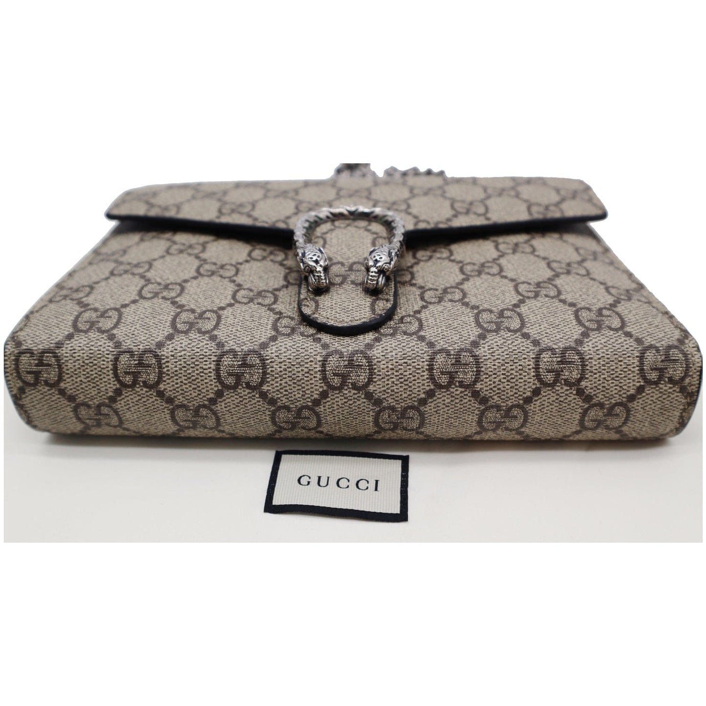GUCCI Dionysus GG Supreme Crossbody Chain Wallet Beige 401231