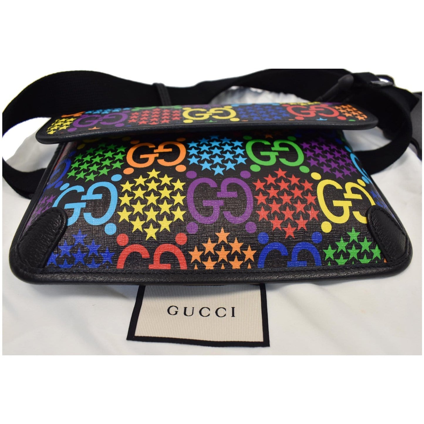 GUCCI GG Psychedelic Supreme Canvas Belt Bumbag Bag Black 598113