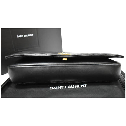YVES SAINT LAURENT Kate 99 Chevron Leather Shoulder Bag Black