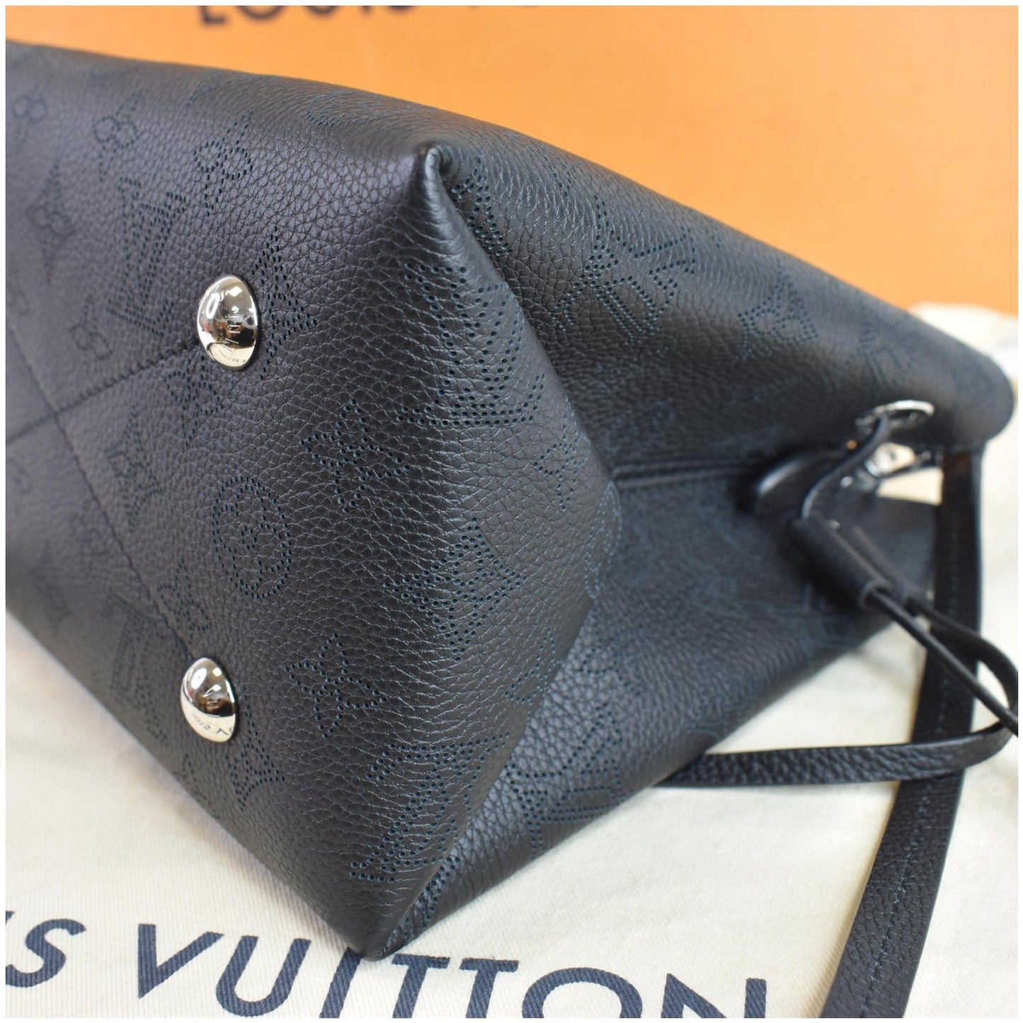 LOUIS VUITTON Bella Mahina Calf Leather Crossbody Bag Black