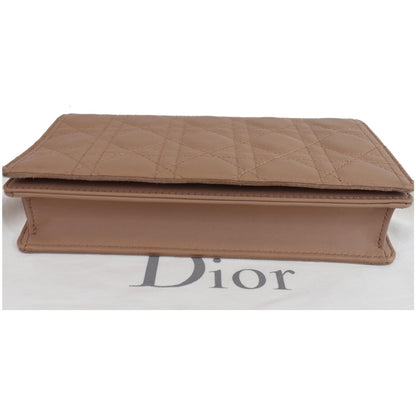 CHRISTIAN DIOR The Lady Dior Calfskin Chain Pouch Bag Blush Ultramatte