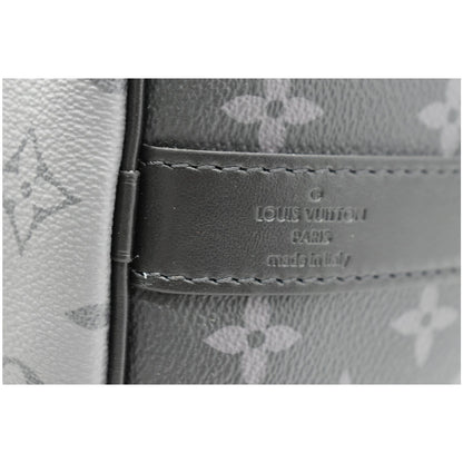 LOUIS VUITTON Keepall 50 Bandouliere Monogram Eclipse Canvas Travel Bag Black