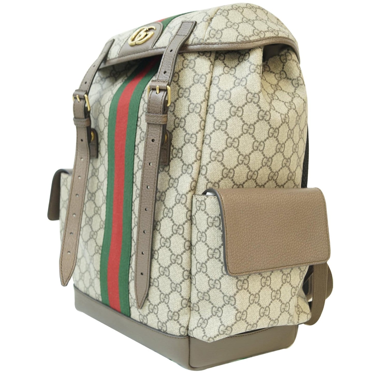 GUCCI Ophidia GG Medium Supreme Canvas Backpack Beige/Ebony 598140