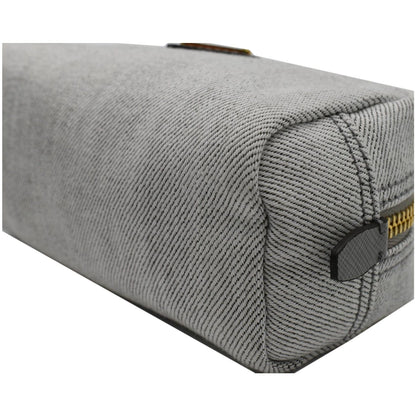 PRADA Milano Denim Canvas Pouch Bag Grey - 10% OFF