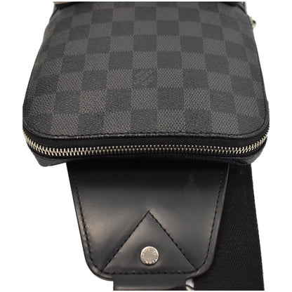 LOUIS VUITTON Avenue Sling Damier Graphite Crossbody Bag Black