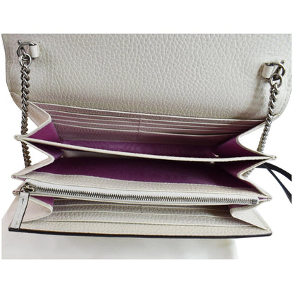 GUCCI Dionysus Mini Leather Chain Shoulder Bag White 401231