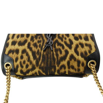 YVES SAINT LAURENT Niki Medium Leopard Print Leather Shoulder Bag Multicolor
