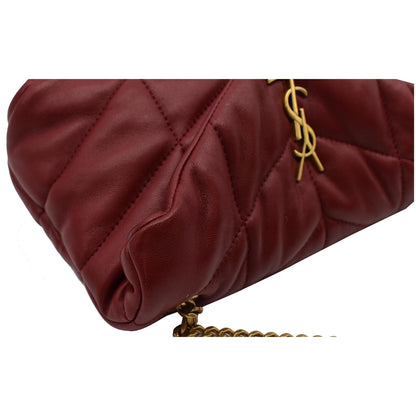 YVES SAINT LAURENT Small Loulou Puffer Quilted Lambskin Leather Crossbody Bag Red