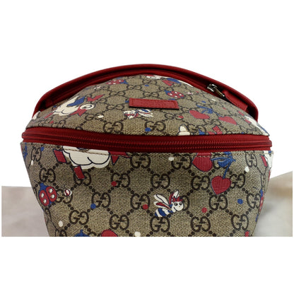 GUCCI Children's Duck Printed GG Coated Canvas Backpack Biege