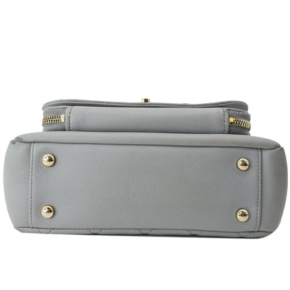 CHANEL Business Affinity Medium Quilted Caviar Crossbody Bag Gray