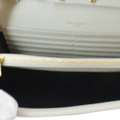 YVES SAINT LAURENT Mix Matelassé Small Grain De Poudre Chain Wallet Crossbody Bag Cream