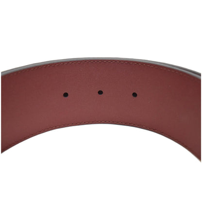GUCCI Lizard Double G Buckle Calfskin Leather Belt Bordeaux Size 80/32 563696 - 15% OFF