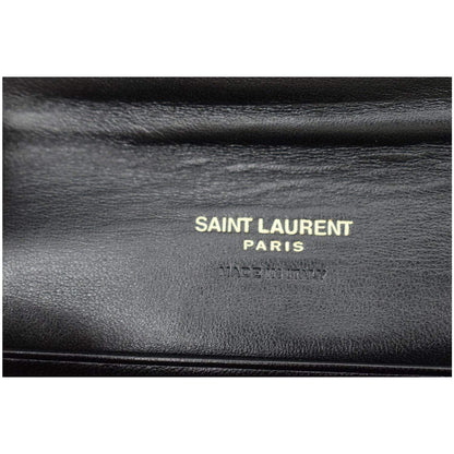 YVES SAINT LAURENT Envelope Glitter Patent Leather Wallet Red
