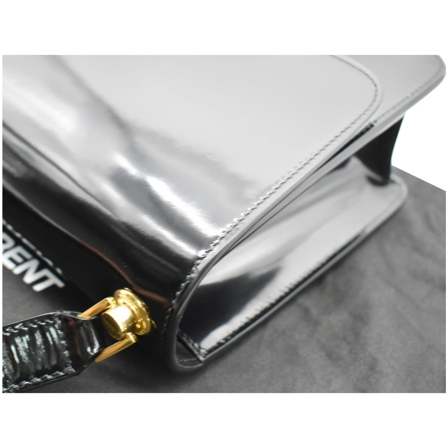 YVES SAINT LAURENT Le Carre Patent Leather Shoulder Bag Black - Final Sale