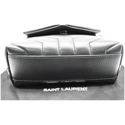YVES SAINT LAURENT Loulou Toy Matelasse Leather Crossbody Bag Black