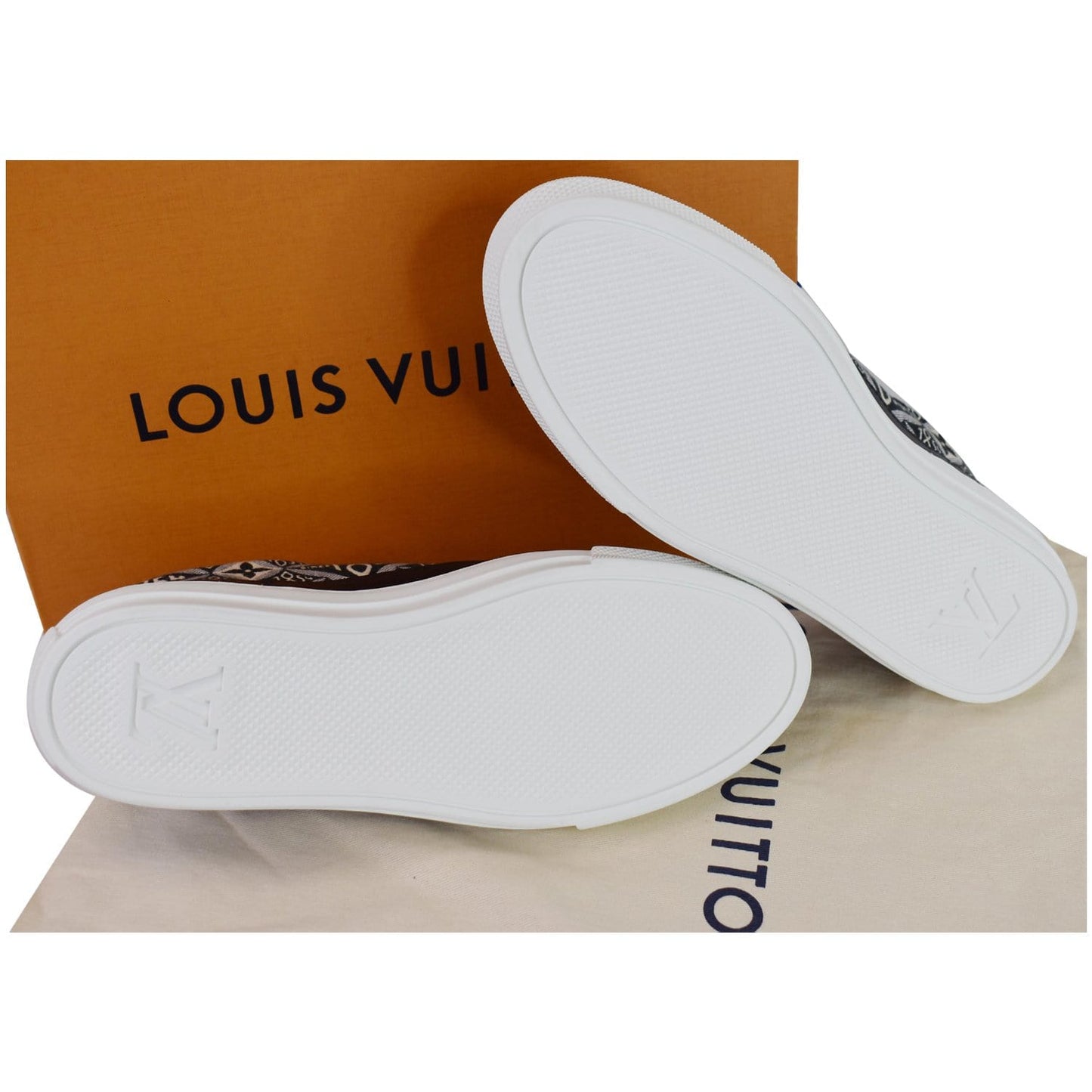 LOUIS VUITTON Since 1854 Stellar Jacquard Leather Sneaker Grey Size 7.5