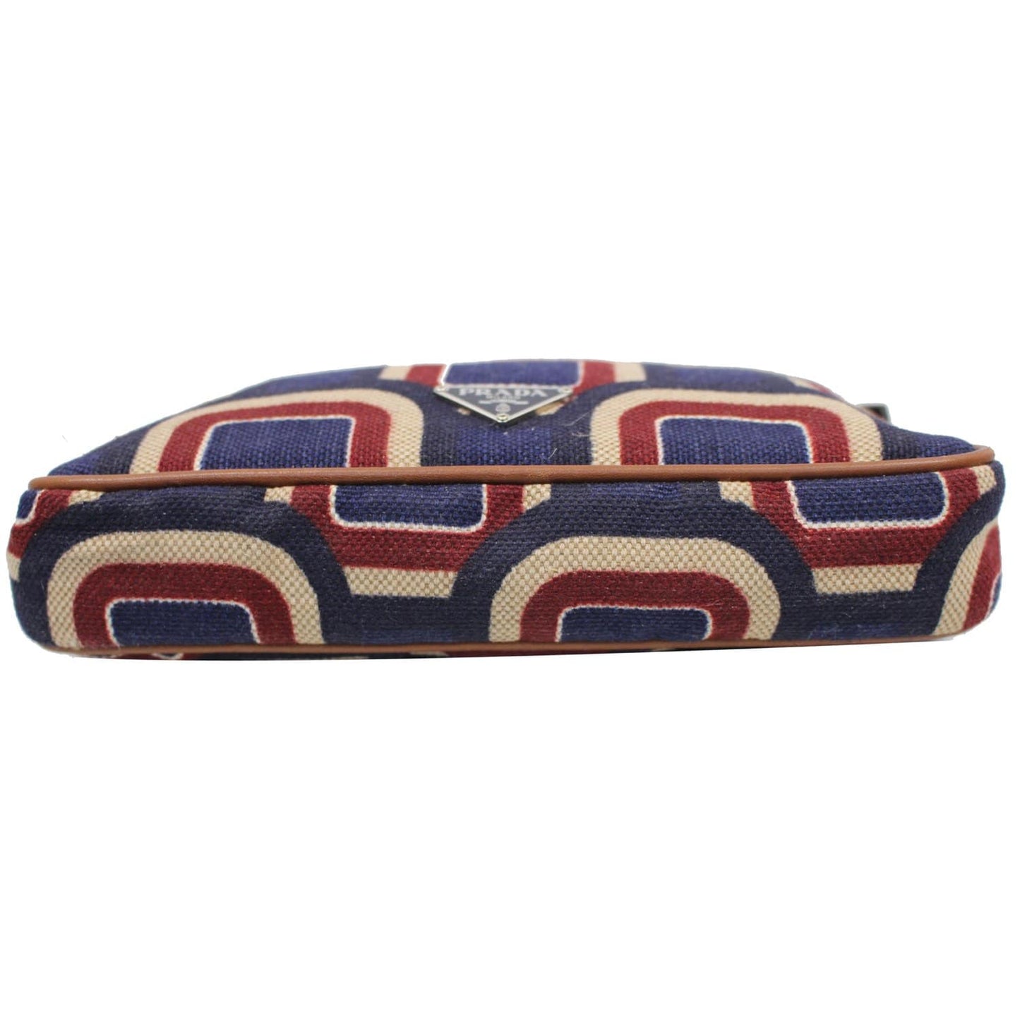 PRADA Check Printed Wristlet Pouch Multicolor