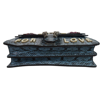 GUCCI Dionysus Small Blind For Love Python Shoulder Bag Marine Blue 481606 - 15% OFF