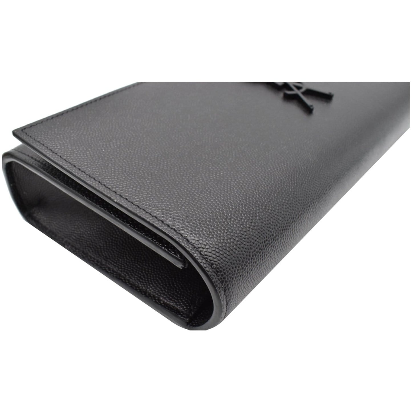 YVES SAINT LAURENT Kate Leather Clutch Wallet Black