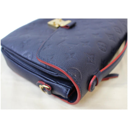 LOUIS VUITTON Metis Pochette Empreinte Leather Crossbody Bag Blue