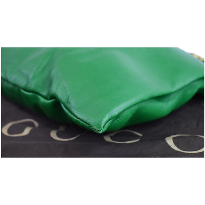 GUCCI 1970 Medium Leather Shoulder Bag Green 290682