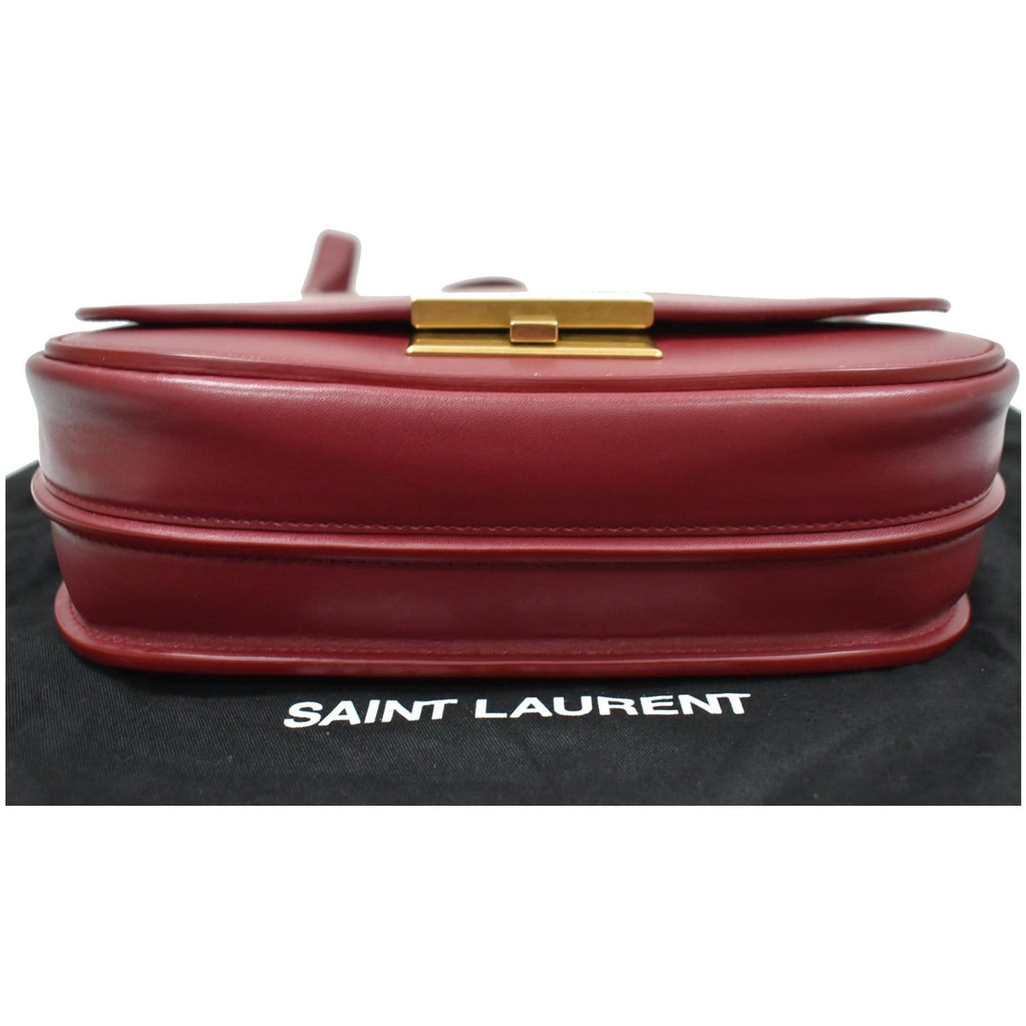 YVES SAINT LAURENT Betty Smooth Leather Shoulder Bag Burgundy
