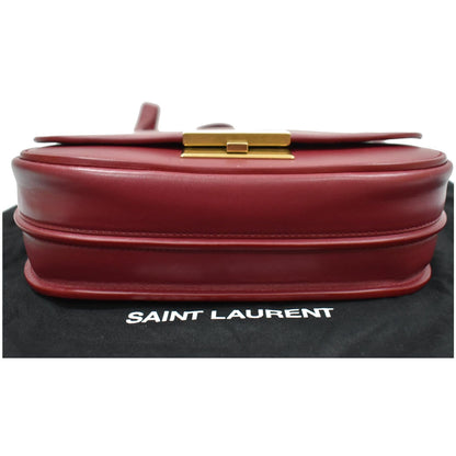YVES SAINT LAURENT Betty Smooth Leather Shoulder Bag Burgundy