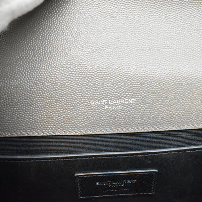 YVES SAINT LAURENT Envelope Chain Medium Mix Matelassé Leather Crossbody Bag Grey