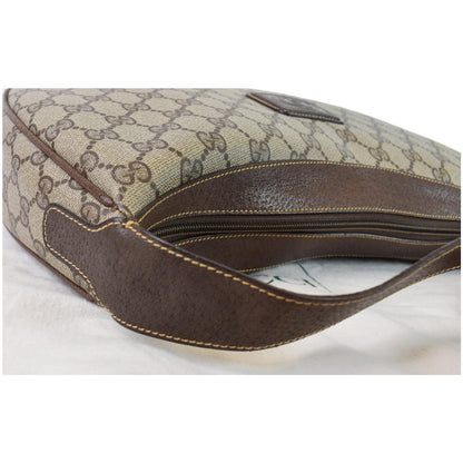 GUCCI Vintage GG Supreme Canvas Shoulder Bag Beige