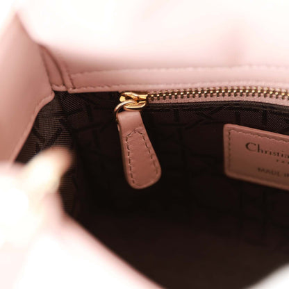 Christian Dior Mini Lady Bag Blush Cannage Lambskin Light Gold Hardware