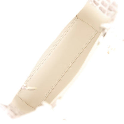 Christian Dior Small Lady Dior Tote White Himalaya Crocodile Silver Hardware